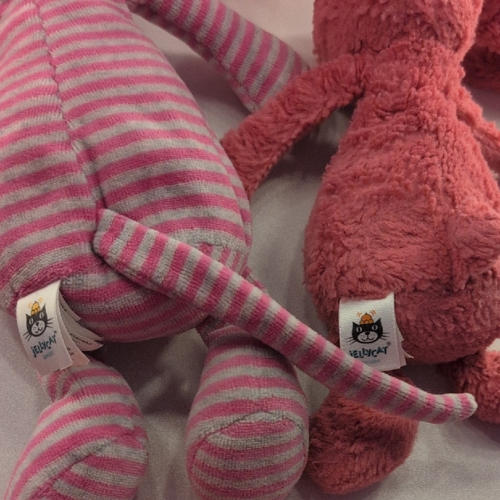 Jellycat Pink Striped and Solid Stuffed Animals - Picture 2 of 9